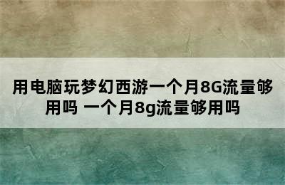 用电脑玩梦幻西游一个月8G流量够用吗 一个月8g流量够用吗